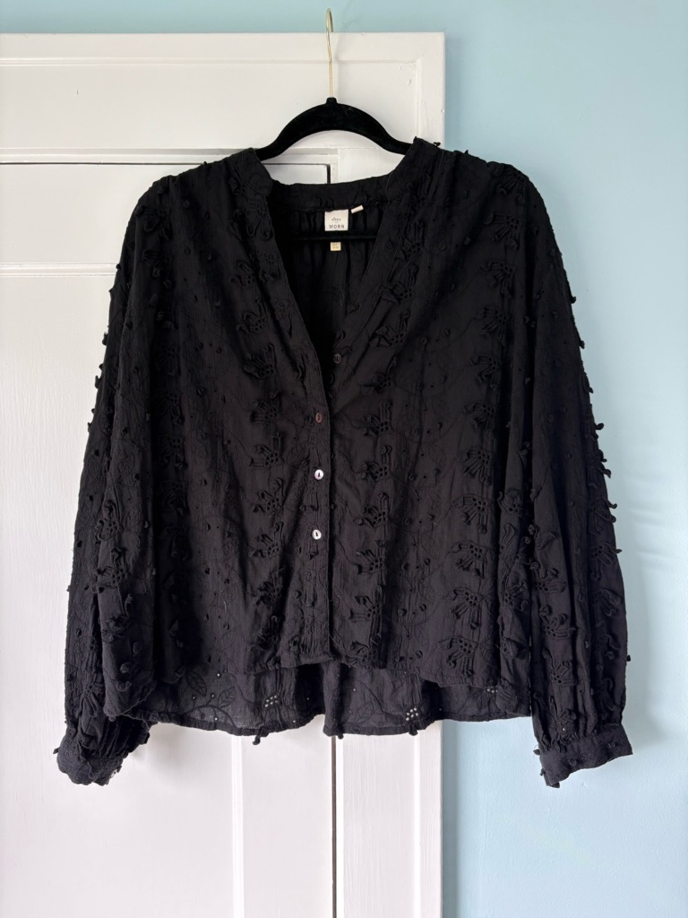 Seen Worn Kept Anthropologie Kathryn Jacquard Boho Whimsigoth Floral Blouse